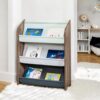 Kids Bookshelf Book Rack, Kids Book Storage, Brown, 38 in W x 30 in H x 10 in D