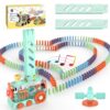 Kids Domino Train Toy Set,Automatic 180 Pcs Dominoes Train Toys With Lights And Sound,Creative Educational Toys For Kids,Boys,Girls,Toddler,Ages 3-8，The Gift For Birthday,Christmas,New Year,Easter.
