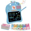 Kids Educational Learning Toys with Math Games,Talking Flash Cards and Writing Drawing Tablet, Speech Therapy Autism Sensory Toys Gifts for Toddler Preschool Activities Boys Girls Ages 3-10 (Blue)