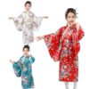 Kids Kimono for Girls Traditional Long Sleeve Cosplay Costume Dress