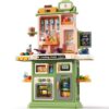 Kids Kitchen Playset, 31.5" 73PCS Play Kitchen for Toddlers 1-3, with Steam, Sound & Light, Cooking Stove, Play Sink, Oven, Play Food and Toy Kitchen Accessories, Pretend Play Toys for Girls Gift