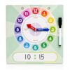 Kids Learning Clock with Movable Hands & Dry Erase Marker, Magnetic Teaching Time Clock for Kids, Analog Telling Time Learning Board for Preschool, Kindergarten, Homeschool & Classroom Math Learning