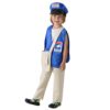 Kids Mail Carrier Costume Set Role Play Dress Up Uniform with Hat Bag