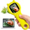 Kids Microscope for Summer Vacation, 500X Portable Digital Microscope with 2" IPS Screen, Beach Nature Discovery STEM Toy for Kids Age 5-12 (Yellow)