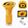 Kids Microscope Handheld – 2" Digital Microscope for Kids with 8 LED Lights, 50X-1000X Portable Pocket Microscope for STEM Learning, Educational Toy for Boys & Girls Ages 3-12（Yellow）
