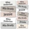 Kids Personalized Name Labels for School, Camp, Daycare (Neutral Colors)