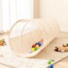 Kids Pop Up Crawling Play Tunnel Toy for Children, Baby, Toddler, Cream