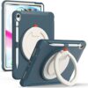 Kids Shockproof Case Compatible with iPad 12th A19 2026/11th 11" A16 2025/10th 10.9" 2022,Rugged Unibody Hybrid Bumper Protective Cover with Handle Grip,Swivel Stand.Light Blue