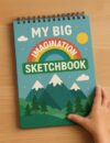 Kids Sketch Book – My Big Imagination Sketchbook, 8.5x11, 50 Pages, Thick 160gsm Paper, Top Spiral Bound – Premium Hardcover Drawing Pad for Boys & Girls