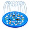 Kids Splash Pad Sprinkler for Toddlers 68 Inch Outdoor Water Spray Play Mat Educational ABC Animal Splash Pool Summer Toy