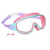 Kids Swim Goggles, Leakproof Anti-Fog Toddler Swimming Goggles with UV Protection Wide View Lenses, Adjustable Fabric Strap, Matching Earplugs & Nose Clip for Boys Girls Ages 3-15, Pink