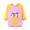 Kids Windbreaker Waterproof Artist Painting Aprons Rain Protective Cover Poncho Reusable Long Sleeve (K, 3-4 Years)