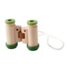 Kids Wooden Binoculars for Nature Exploration Toy with Lanyard, Bird Watching Shockproof Telescope Jungle Outdoor Play (5.43x4.53 inch)