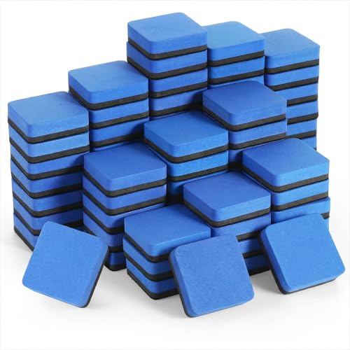 Kifmurase 96Pcs Dry Erase Eraser, Magnetic Whiteboard Dry Erasers, Cube Mini Whiteboard Eraser, Square Colorful White Board Erasers, Chalkboard Cleaner Wiper for Home and Office