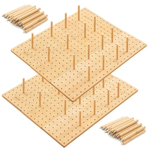 Kigley 6 Pcs Wood Pegboard Drawer Organizer with 48 Pegs Wooden Peg Board System Peg Drawer Organizers for Kitchen Dishes Plate Pegboard Food Containers(Wood Color,20.1x5.91,Bamboo)