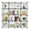Kikubes 16 Cube Wire Storage Organizer, 57 Inch Metal Grid Modular Shelving Unit, Multifunction Bookcase Cubbies for Closet Bedroom Living Room Office, Black.