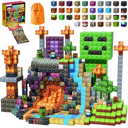 KILOUXEN 200PCS Magnetic Building Blocks,Learning Sensory Toys for Kids Ages 4-12,STEM Toys Educational Magnet Cubes, Birthday Gifts for Boys & Girls