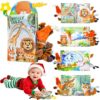 Kimicare Baby Toys 0-6 Month, Crinkle Books for Babies, Jungle Animal Tails Soft Baby Cloth Books 6 to 12 Months, Infant Tummy Time Sensory Toys, Birthday Gifts Christmas