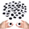 KIMOBER 2 Inches Googly Eyes for Crafts,Large Black Round Plastic Wiggle Eyes with Self-Adhesive for DIY Crafts Decoration,50pcs