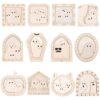 KIMOBER Halloween DIY Wooden Ghost Frame Craft, 12 Pack Cute Whimsical Styles for Halloween Art Party Supplies, Classroom Decor, School Gifts and Spooky Home Decorations