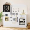 Kinder King Wooden Kids Play Kitchen, Transparent Coloring Board, White