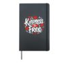 Kindness is Free Motivational Quote with Hearts Hardcover Journal, Black
