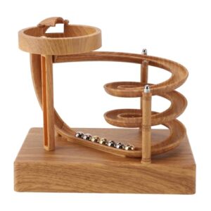 Kinetic Art Perpetual Motion Marble Machine for Home Office, Non Stop Rolling Ball Science Physics Gadget, Physical Balance Kinetic Energy, Newtons Desktop Decoration for Adult