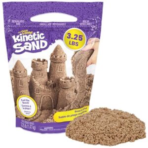 Kinetic Sand, 3.25lbs Beach Play Sand, Amazon Exclusive, Resealable Bag (Packaging May Vary), Sensory Toys, Holiday Gifts & Stocking Stuffers for Kids Ages 3 and up, Pack of 3