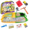 Kinetic Sand, Construction Zone Playset with Over 1lb of Moldable Play Sand and 2 Toy Trucks, Crane, Storage Case and Tools, Sandbox Construction Toys and Sensory Toys for Kids Ages 3 and up