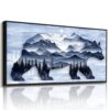 Kinetrix Bear Large Wall Art Cabin Decor, Black Framed Wall Art, Rustic Wall Decor, Animal Silhouette Canvas Prints, Mountain Forest Landscape Paintings for Living Room Bedroom Farmhouse 20x40 Inch