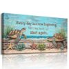 Kinetrix Extra Large Wall Art, Inspirational Wall Art, Coastal Wall Decor, Beach Sea Turtle Prints, Motivational Positive Affirmation Art, Nautical Paintings for Living Room Bedroom Office 29" x 57"