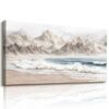 Kinetrix Large Wall Art, Mountain Wall Art, Coastal Wall Decor, Neutral Abstract Landscape Painting Prints, Seaside Beach Scenery Pictures for Living Room Bedroom Hallway Home Decorations 24x48 Inch