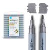 KINGART Twin-Tip Metallic Acrylic Marker Set – 24 Colors – 2mm Bullet & 0.7mm Fine Tip, Water-Based Ink – Dual-Tip Paint Pens for Rock Painting, Glass, Wood, & Ceramic