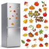 Kingdder Hello Fall Crafts Kit DIY Fall Leaves Refrigerator Magnet Color Your Own Autumn Fridge Magnets Coloring Art Crafts for Home School Activities Harvest Thanksgiving Party Favors
