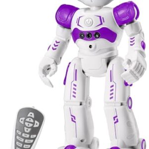 KingsDragon RC Robot Toys for Kids, Gesture & Sensing Programmable Remote Control Smart Robot for Age 3 4 5 6 7 8 Year Old Boys Girls Birthday Gift Present,Purple