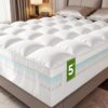 King Size Mattress Topper,5 Inch Memory Foam Mattress Toppers-2.5" Gel Cooling Foam Mattress Pad+2.5" 1500GSM Thick Bamboo Pillow Top with 2X Soft and Supportive for Back Pain Relief,80 * 76 * 5in