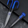 Kinquat Multipurpose 2-in-1, Office Scissors with Comfort Grip Handles, 7” Sharp Scissors for Office, Home, School, Crafts and Sewing, Non-Stick, Blue & Black