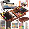 KINSPORY 168-Pack Art Supplies, Deluxe Wooden Art Set Crafts Drawing Painting Coloring Kit, 3 Pack Coloring Pads, Creative Gift Box for Artist Beginners Kids Girls Boys
