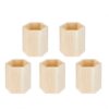 KIPONURA 5 Pack Wooden Pencil Holder Cups, DIY Desk Organizer, 3.9in