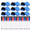 Kisangel 1 Set Whiteboard Marker: Magnetic Dry Erase Markers - Felt EVA Eraser - Colored Board Pens - Writing Supplies for Smooth Writing & Easy Erasing
