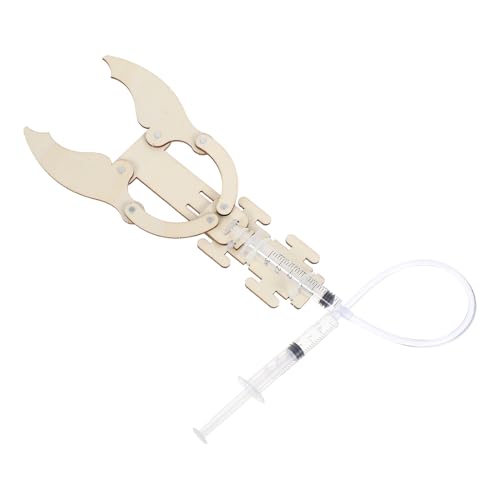 Kisangel 3 Sets Educational Hydraulic Robotic Arm Kit Wooden Stem Mechanical Engineering for Boys DIY Bionic Mechanical Hand Model Science Project for Creativity and Skill Development
