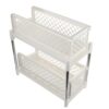 Kisangel Shelf Organizer with Strong Durability and Load-Bearing Ability Double-Layer Plastic Condiment Drawer Type for Countertop and Pantries Kitchen Storage