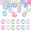KISSITTY 100pcs Iridescent Letter C Large Hole Beads for Jewelry Making
