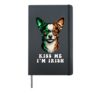 Kiss Me I'm Irish Colors Flag St Patricks Day Cute Chihuahua Hardcover Journal, Black