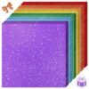 Kisston 60 Pcs 12" x 12" Vibrant Colors Glitter Cardstock Paper No-shed Card Stock Paper 250 GSM(92 lb) Heavyweight Cardstock Glitter for Crafts Sparkly for Card Making DIY Art Projects Scrapbook