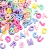 KitBeads 400Pcs Colorful Resin 3D Letter Beads A-Z Alphabet for DIY Crafts