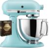 KitchenAid Artisan Series 5 Quart Tilt Head Stand Mixer with Pouring Shield KSM150PS, Mineral Water Bundle with Deco Essentials Exclusive CPS 1 Year Extended Protection Pack