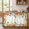 Kitchen Cabinet Curtains Thanksgiving Pumpkin Sink Skirt for Bathroom Watercolor Pumpkin Leaves Rustic Fall Dishwasher Curtain Cover Under Desk Curtain Skirt Drape for Classroom Laundry Closet 28"x51"
