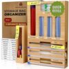 Kitchen Drawer Organizer, 9 in 1 Sandwich Storage Bag Organizer & Foil Wrap Dispenser - Fits Gallon, Quart, Snack - Plastic Bag Storage for Kitchen Organization [Measure Your Drawer Before Ordering]