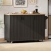 Kitchen Island Cart with Drop Leaf Countertop Internal Storage Rack, Rolling Kitchen Island with Wheels Towel Rack， for Kitchen, Dining Room, Black